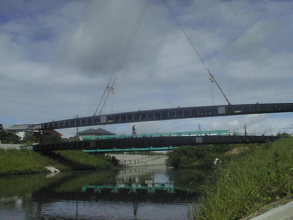 千葉県山武市　城址公園大橋　架設